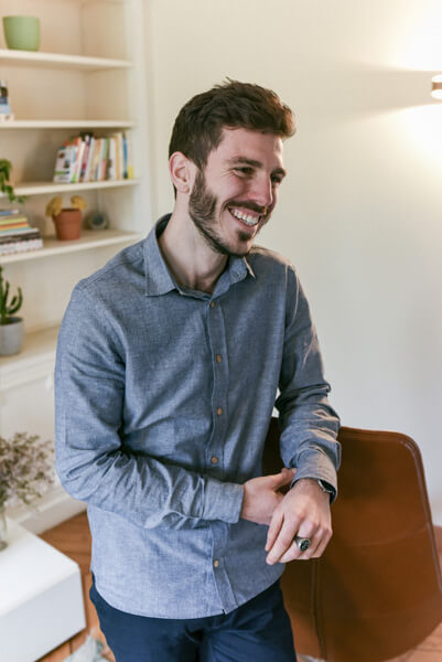 Chemise chambray homme en coton recyclé Léon